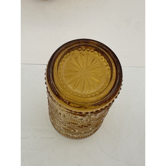 VTG MCM Brockway American Concord Amber Glasses 12 oz Tumbler Set of 4- 6.5” - Picture 6 of 6